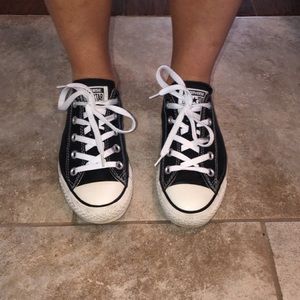Black Low Top Converse Size 6W